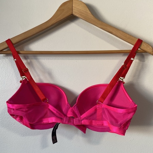 Victoria’s Secret very sexy padded Demi bra neon pink lace size 34C - Picture 4 of 7